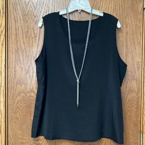 Swingy Satin Feel Black Tank